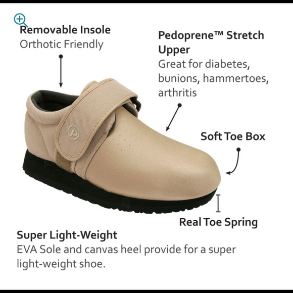 Pedors Classic Stretch Shoes Fr Swollen Feet Beige - Picture 2 of 3